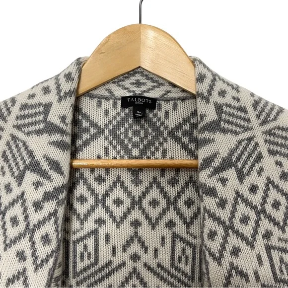 Talbots Petites Wool Cashmere Blend Fair Isle Cardigan Sweater Womens Size Sp - Picture 3 of 5